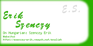 erik szenczy business card